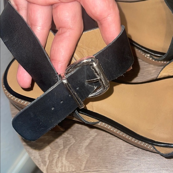 Franco Sarto 100% Leather Black Women's Sandals - Picture 3 of 11